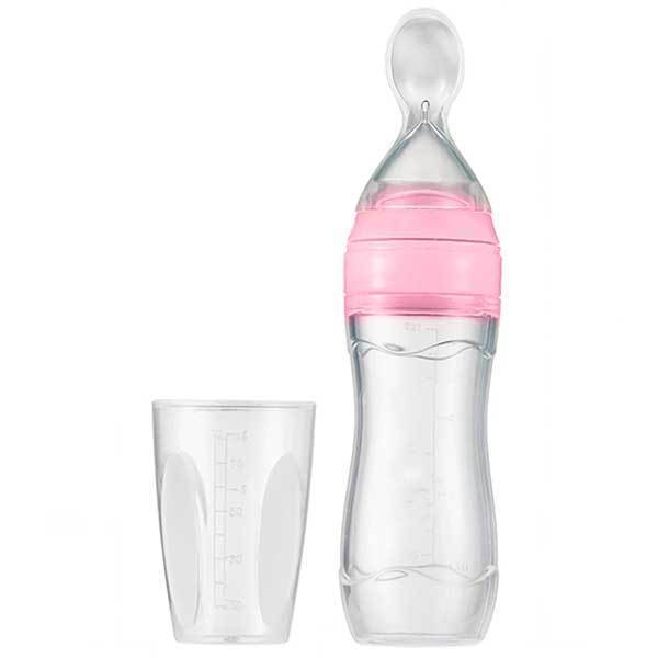 Bebyra Baby Spoon Bottle Feeder – 120ml Food-Grade Silicone Squeeze Feeder for Semi-Liquid Foods & Easy Feeding