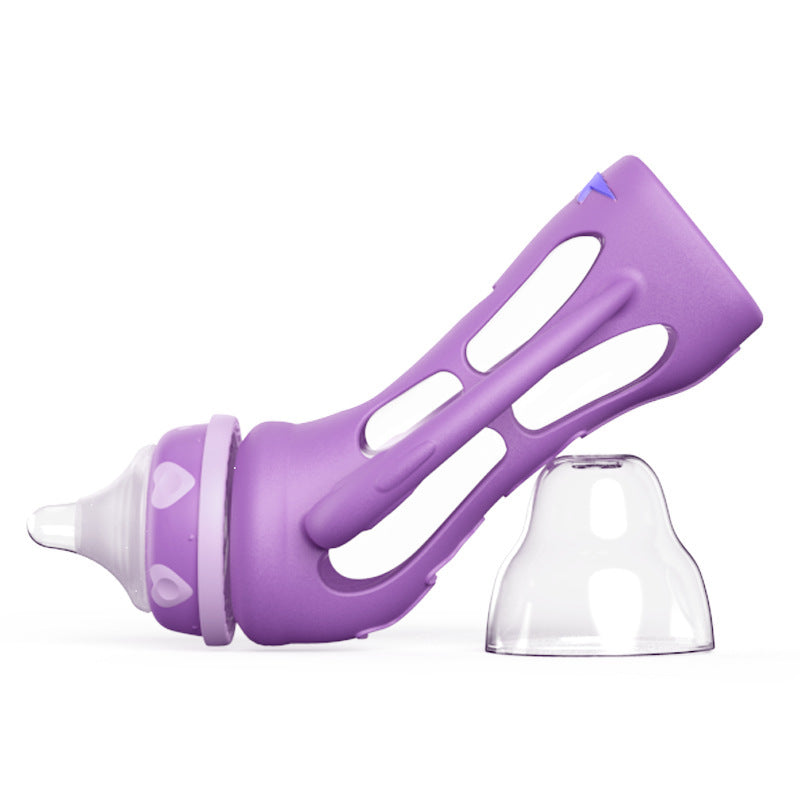 Bebyra Glass Baby Bottle – Drop-Resistant Straw Bottle with USB Milk Warmer, Ergonomic Feeding for Newborns & Toddlers