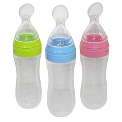 Bebyra Baby Spoon Bottle Feeder – 120ml Food-Grade Silicone Squeeze Feeder for Semi-Liquid Foods & Easy Feeding
