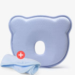 Bebyra Anti-Head Baby Pillow – Cotton Cartoon Bear Styling Pillow for 0–1 Year Olds, Flat Head Prevention
