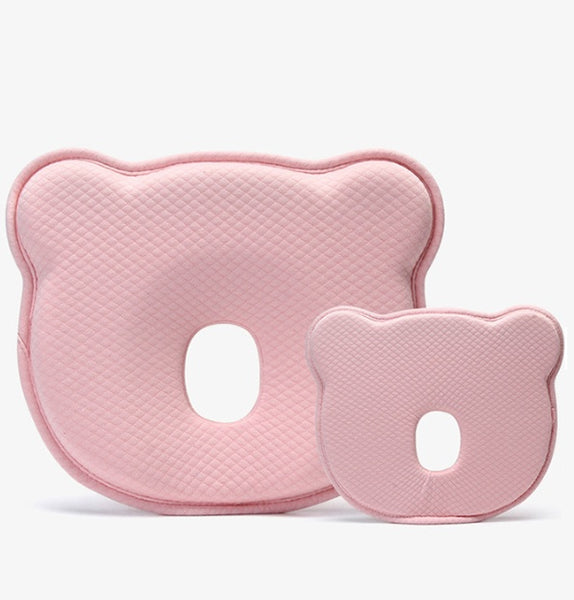 Bebyra Anti-Head Baby Pillow – Cotton Cartoon Bear Styling Pillow for 0–1 Year Olds, Flat Head Prevention