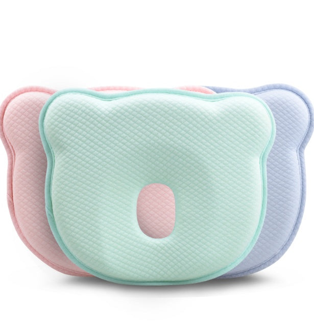 Bebyra Anti-Head Baby Pillow – Cartoon Bear Shaped Cotton Pillow for Newborns (0–1 Year)