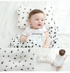 Bebyra Baby Anti-Deviation Head Pillow – Pure Cotton Shaped Square Pillow for Infant Head Support & Flat Head Prevention