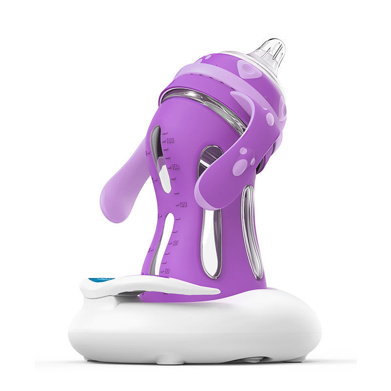 Bebyra Glass Baby Bottle – Drop-Resistant Straw Bottle with USB Milk Warmer, Ergonomic Feeding for Newborns & Toddlers