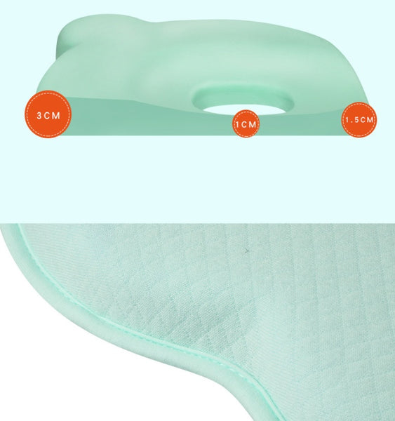 Bebyra Anti-Head Baby Pillow – Cotton Cartoon Bear Styling Pillow for 0–1 Year Olds, Flat Head Prevention