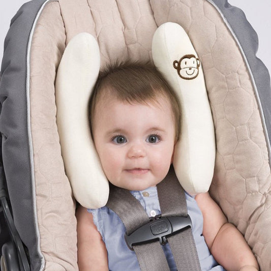 Bebyra Baby U-Shape Car Seat Head Protection Pillow – Soft PP Cotton Short Plush for 4–6 Year Olds