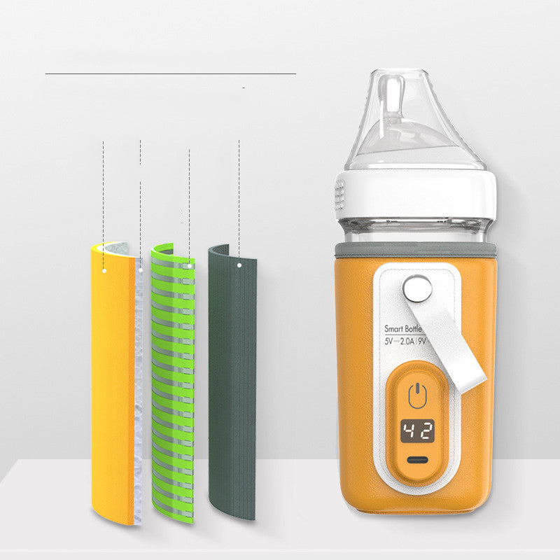 Bebyra Baby Milk Bottle Warmer – Portable Insulation Cover with Constant Temperature & USB Heating