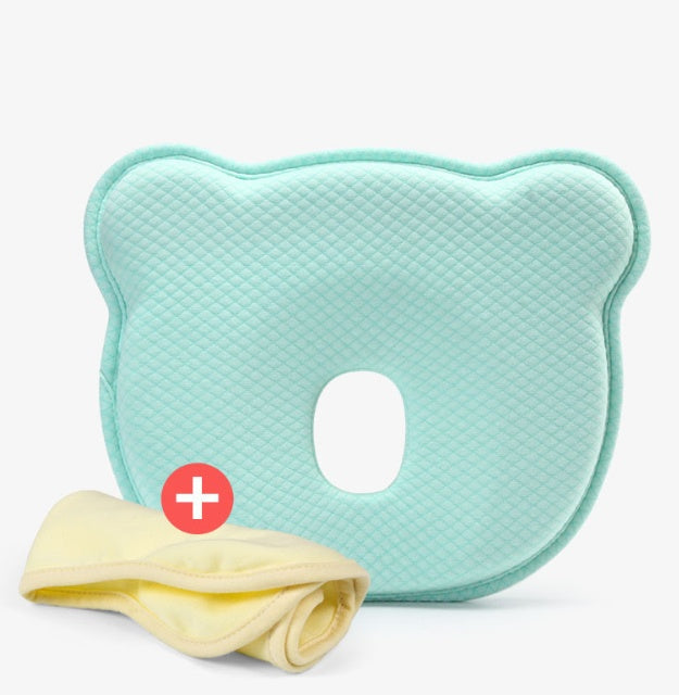 Bebyra Anti-Head Baby Pillow – Cartoon Bear Shaped Cotton Pillow for Newborns (0–1 Year)