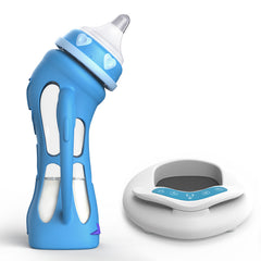 Bebyra Glass Baby Bottle – Drop-Resistant Straw Bottle with USB Heating Base, Thermostatic Milk & Water Feeder, Ergonomic