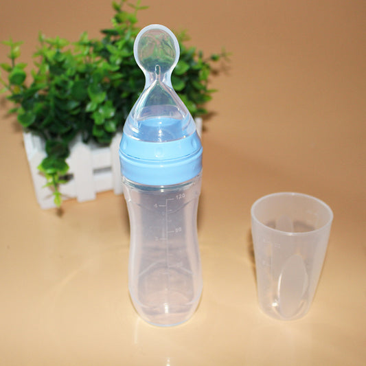 Bebyra Baby Spoon Bottle Feeder – 120ml Silicone Baby Feeding Bottle for Milk, Porridge & Semi-Solid Foods