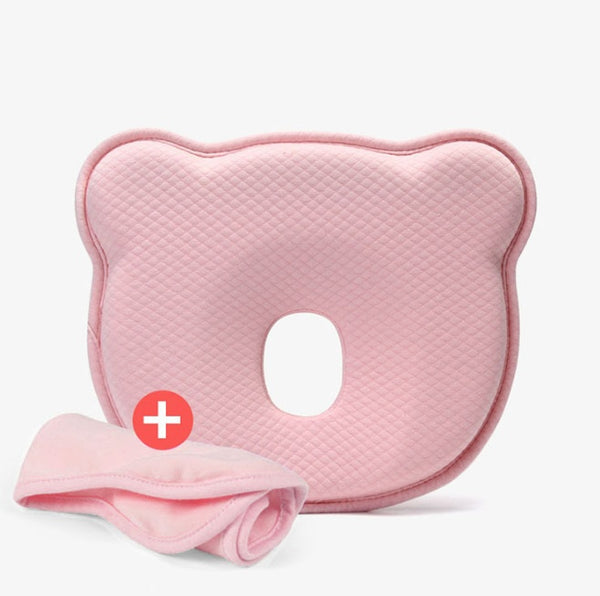 Bebyra Anti-Head Baby Pillow – Cotton Cartoon Bear Styling Pillow for 0–1 Year Olds, Flat Head Prevention