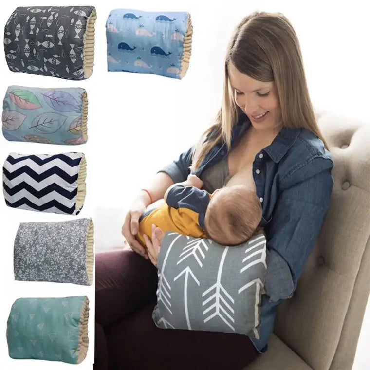Bebyra Adjustable Baby Cotton Nursing Arm Pillow – Breastfeeding Support Cushion, Washable Infant Feeding Pillow