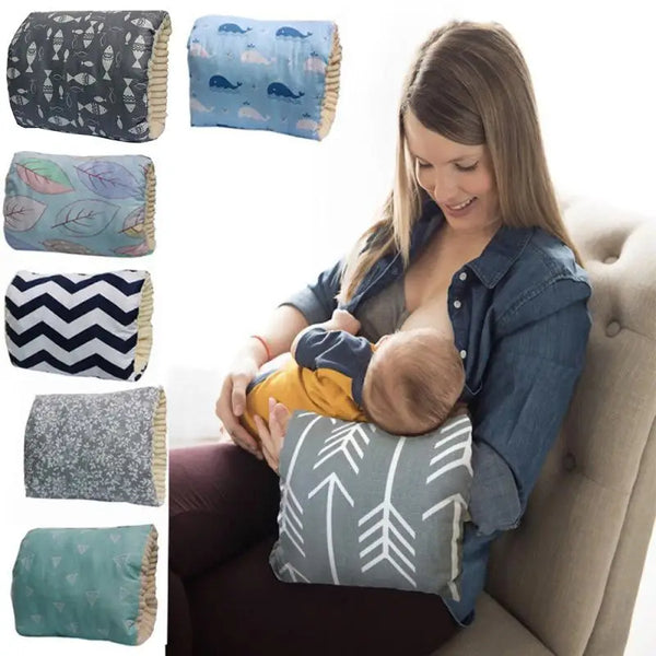 Bebyra Adjustable Baby Cotton Nursing Arm Pillow – Breastfeeding Support Cushion, Washable Infant Feeding Pillow