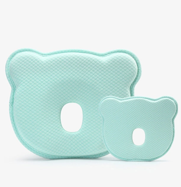 Bebyra Anti-Head Baby Pillow – Cartoon Bear Shaped Cotton Pillow for Newborns (0–1 Year)