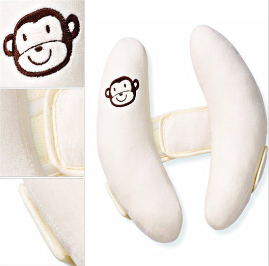 Bebyra Baby U-Shape Car Seat Head Protection Pillow – Soft PP Cotton Short Plush for 4–6 Year Olds