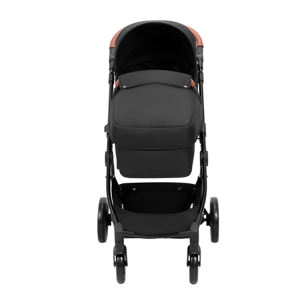 Bebyra VEVOR Baby Stroller – Foldable Infant & Toddler Stroller with Bassinet, Adjustable Backrest, Reversible Seat, Black