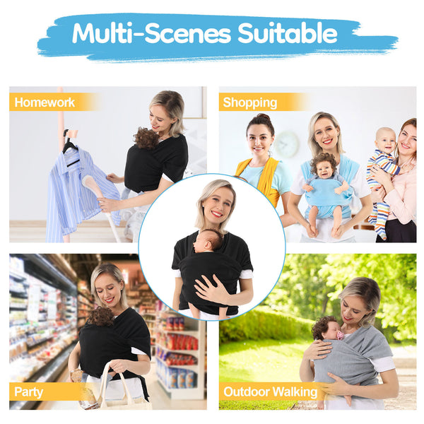 Bebyra Baby Carrier Front Wrap Scarf – Multi-Functional Front & Back Dual Baby Carrier Bag, Comfortable Polyester