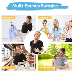 Bebyra Baby Carrier Front Wrap Scarf – Multi-Functional Front & Back Dual Baby Carrier Bag, Comfortable Polyester