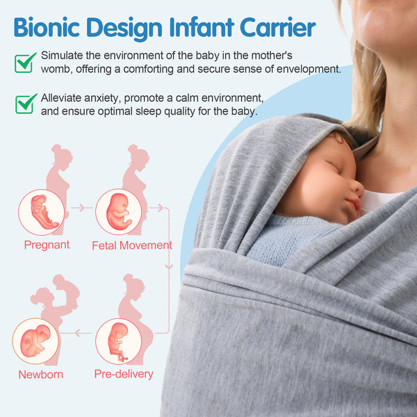 Bebyra Baby Carrier Front Wrap Scarf – Multi-Functional Front & Back Dual Baby Carrier Bag, Comfortable Polyester