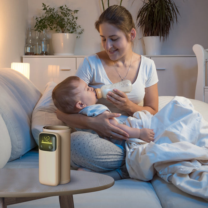 Bebyra Portable Baby Bottle Warmer – USB Rechargeable Milk & Formula Warmer with Night Light, 6 Heating Levels