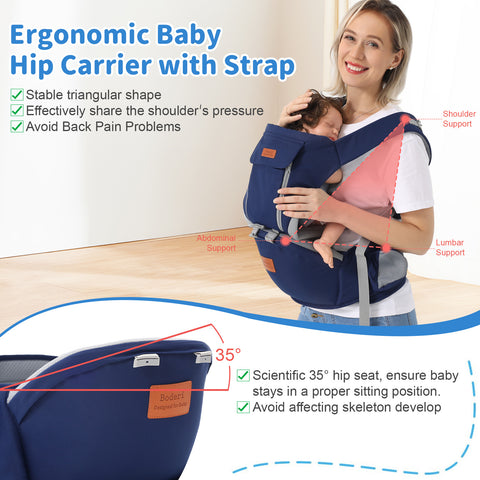 Bebyra Multi-Functional Baby Waist Stool – Dual-Purpose Front & Back Baby Carrier, Ergonomic Polyester Infant Hip Seat