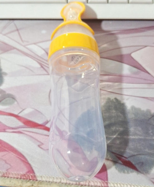 Bebyra Baby Spoon Bottle Feeder – 120ml Food-Grade Silicone Squeeze Feeder for Semi-Liquid Foods & Easy Feeding