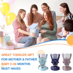 Bebyra Multi-Functional Baby Waist Stool – Dual-Purpose Front & Back Baby Carrier, Ergonomic Polyester Infant Hip Seat